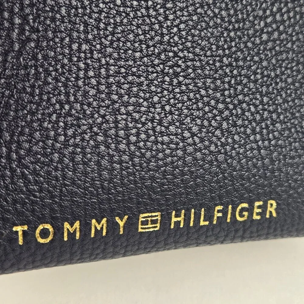 Tommy Hilfiger Plaid Double Handle Satchel Bag w/ Wristlet Faux Leather